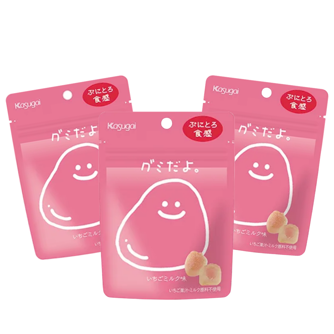 [SYD] KASUGAI Gummy Dayo Ichigo Milk 60g x 3ea