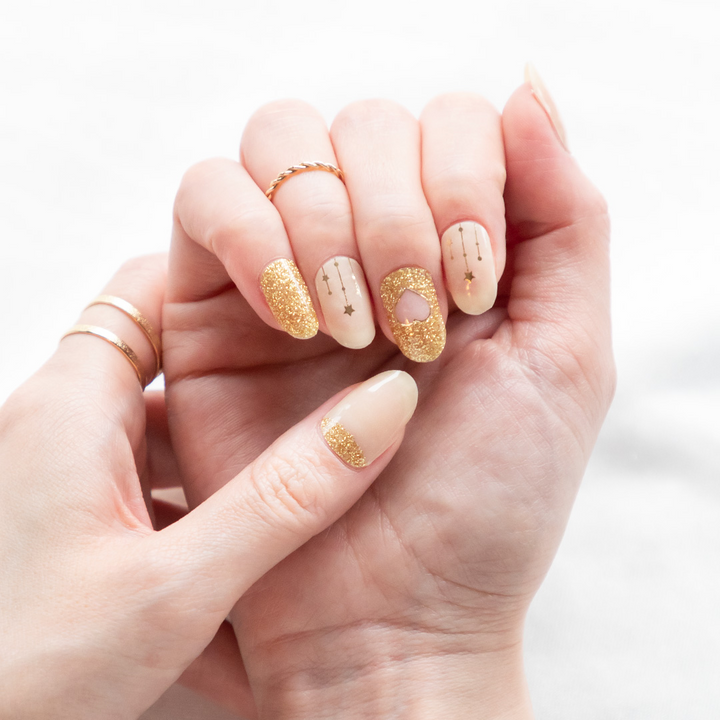 [SYD]Gel Nail Sticker Elegance Glitter Beige