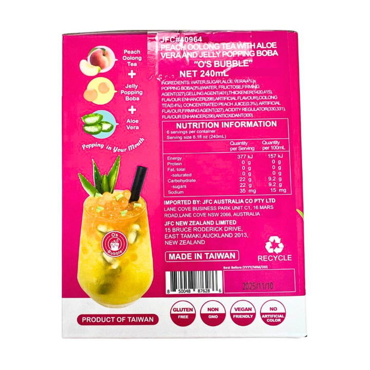 [ADL]O'S BUBBLE Peach Oolong Tea Can 240ml