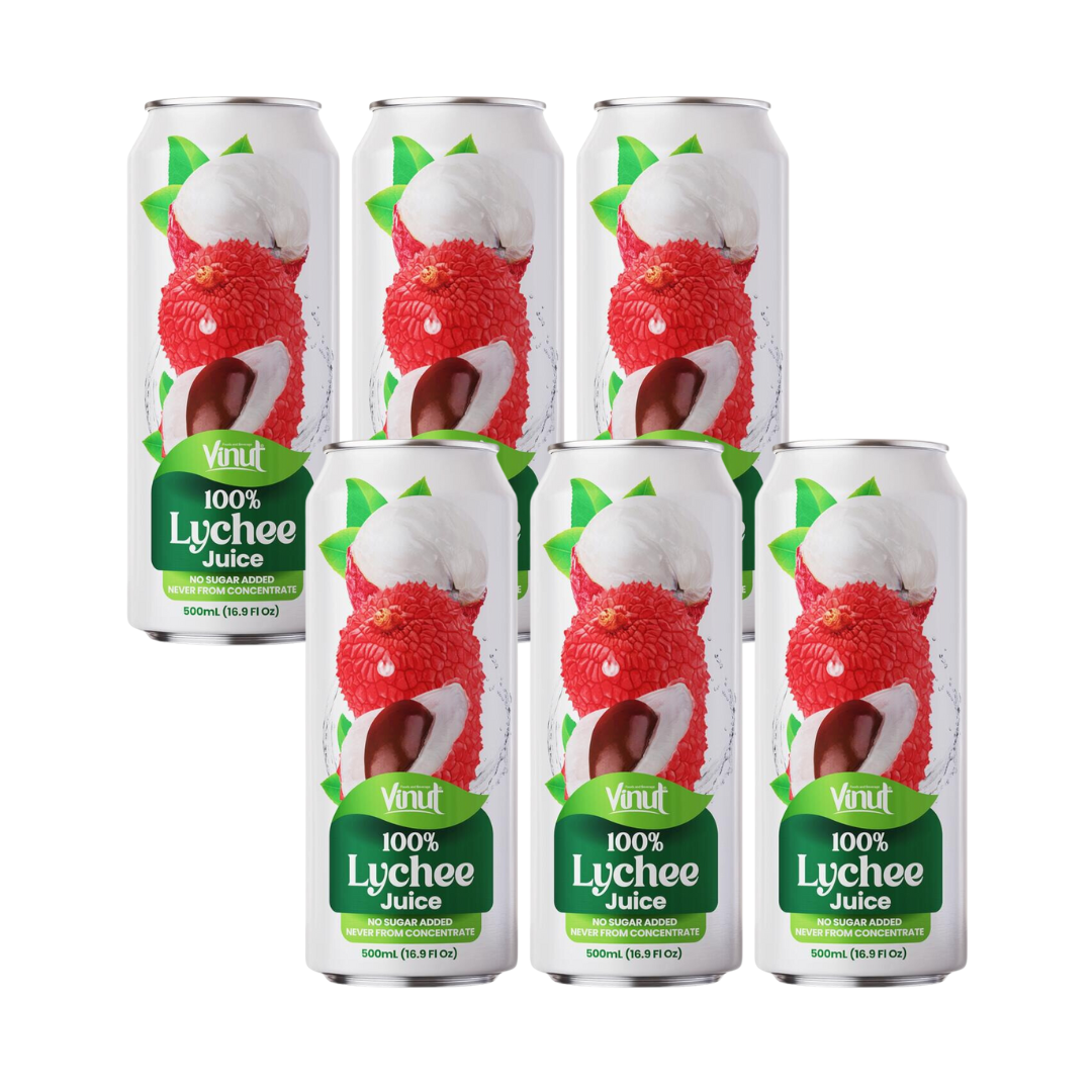 [ADL]VINUT 100% Lychee Juice CAN 500ML x 6ea