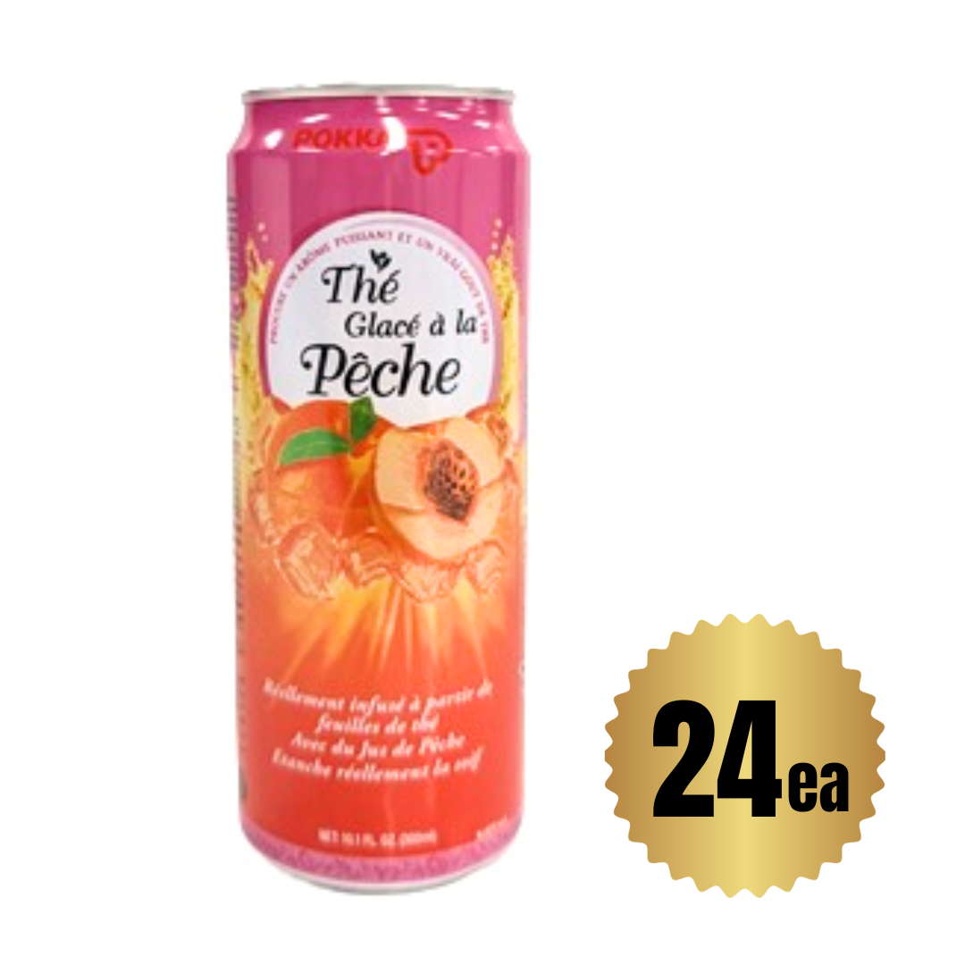 [ADL]POKKA Peach Tea Sleek Can 300ml x 24ea