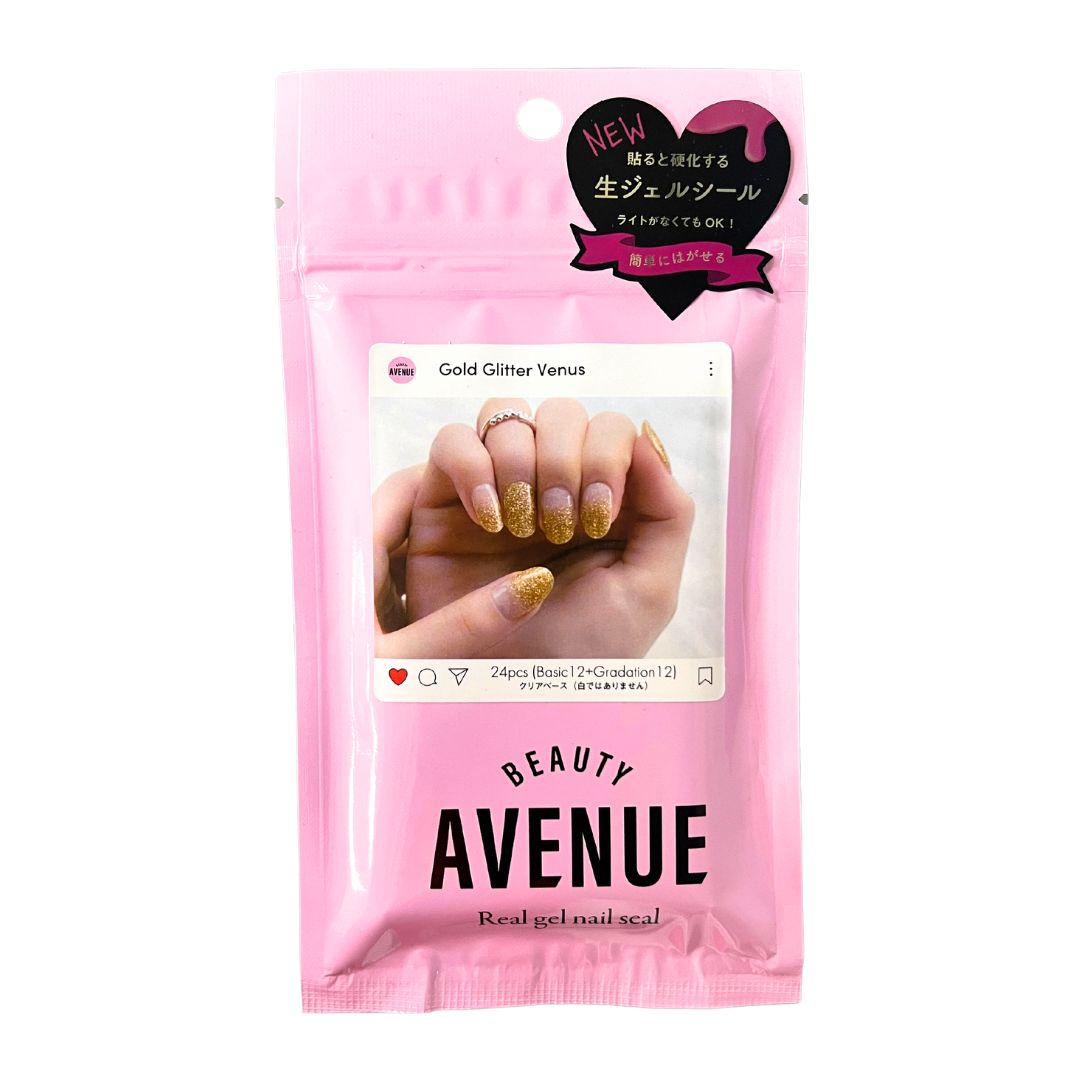 [SYD]Gel Nail Sticker Gold Glitter Venus