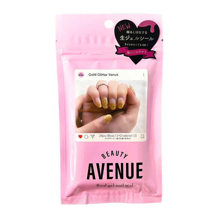 [SYD]Gel Nail Sticker Gold Glitter Venus