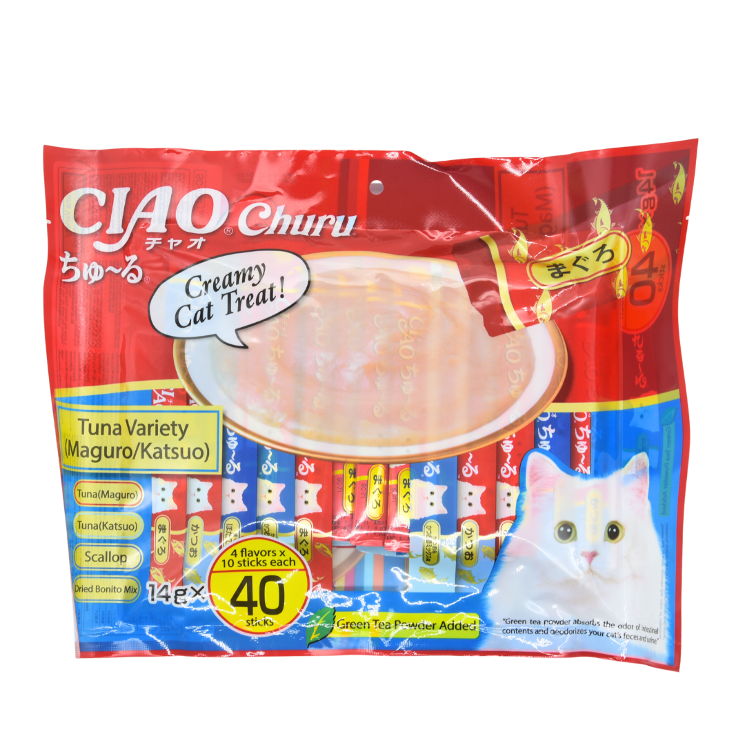 [SYD]CIAO Chu-ru Variety Tuna and Bonito Variety 40pc 560g (pet food)