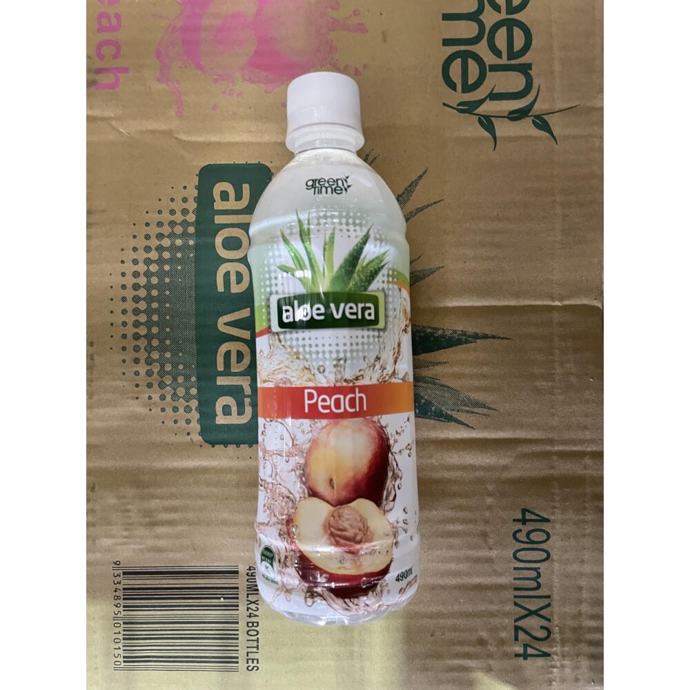 [SYD]GREEN TIME Aloe Vera Drink Peach 490ml x 24ea