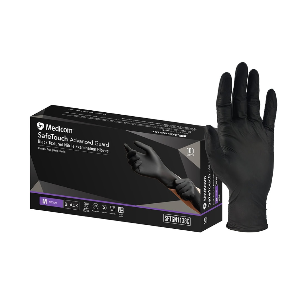 [SYD]Gloves Black Nitrile Gloves M 100pc