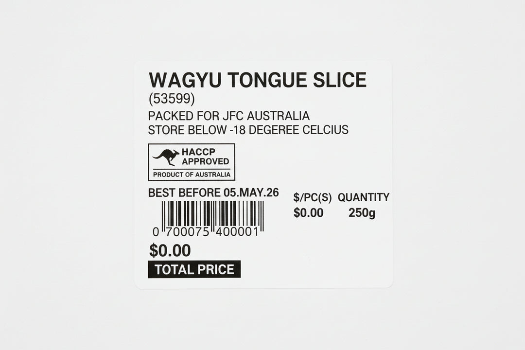 [SYD]GOWA Wagyu Tongue Slice 250g