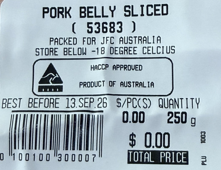[SYD]GOWA Pork Belly Slice 250g