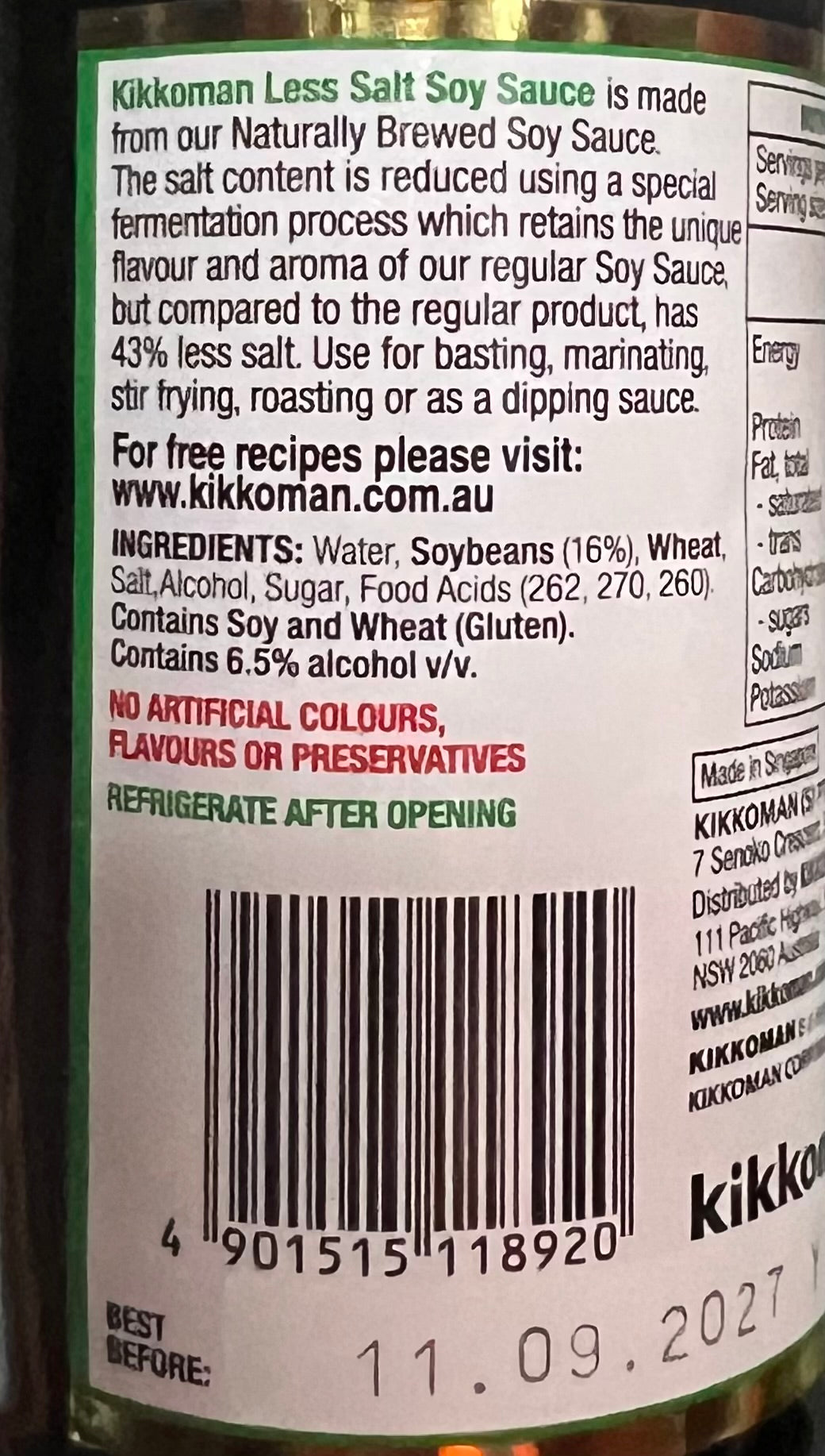[SYD]Naturally Brewed Less Salt Soy Sauce 250ml