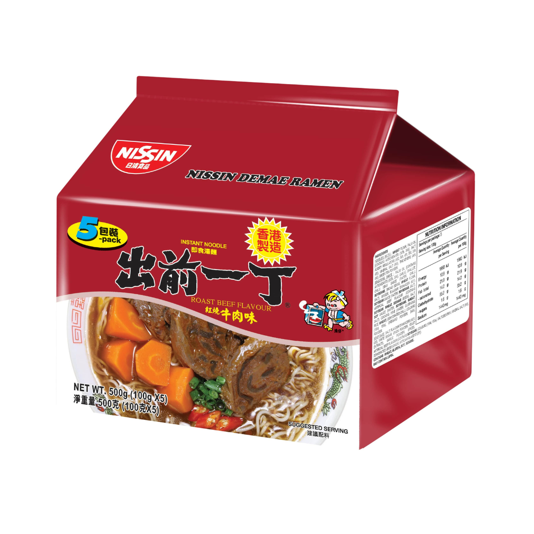[ADL]NISSIN Demae Ramen Roast Beef Flavour 5pks 500g
