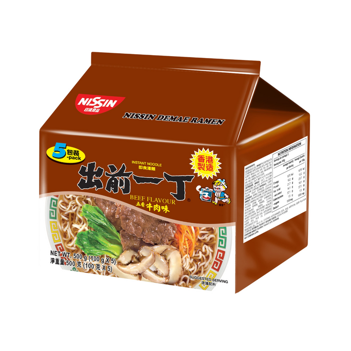 [SYD]NISSIN Demae Ramen Five Spice Beef Flavour 5pks 500g + FREE DRIED SEAWEED