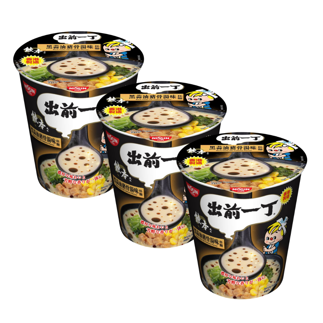 [SYD]NISSIN DR Black Garlic Oil Tonkotsu Flavour Cup 72g x 3ea (BBD: 26/July/2026)
