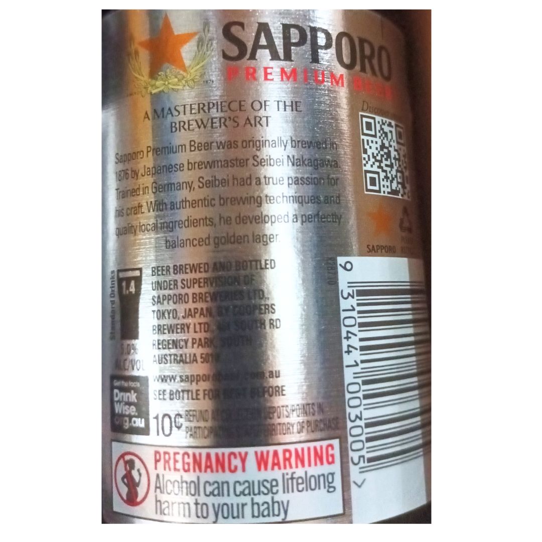 [SYD]Sapporo Draft Beer 355ml x 24